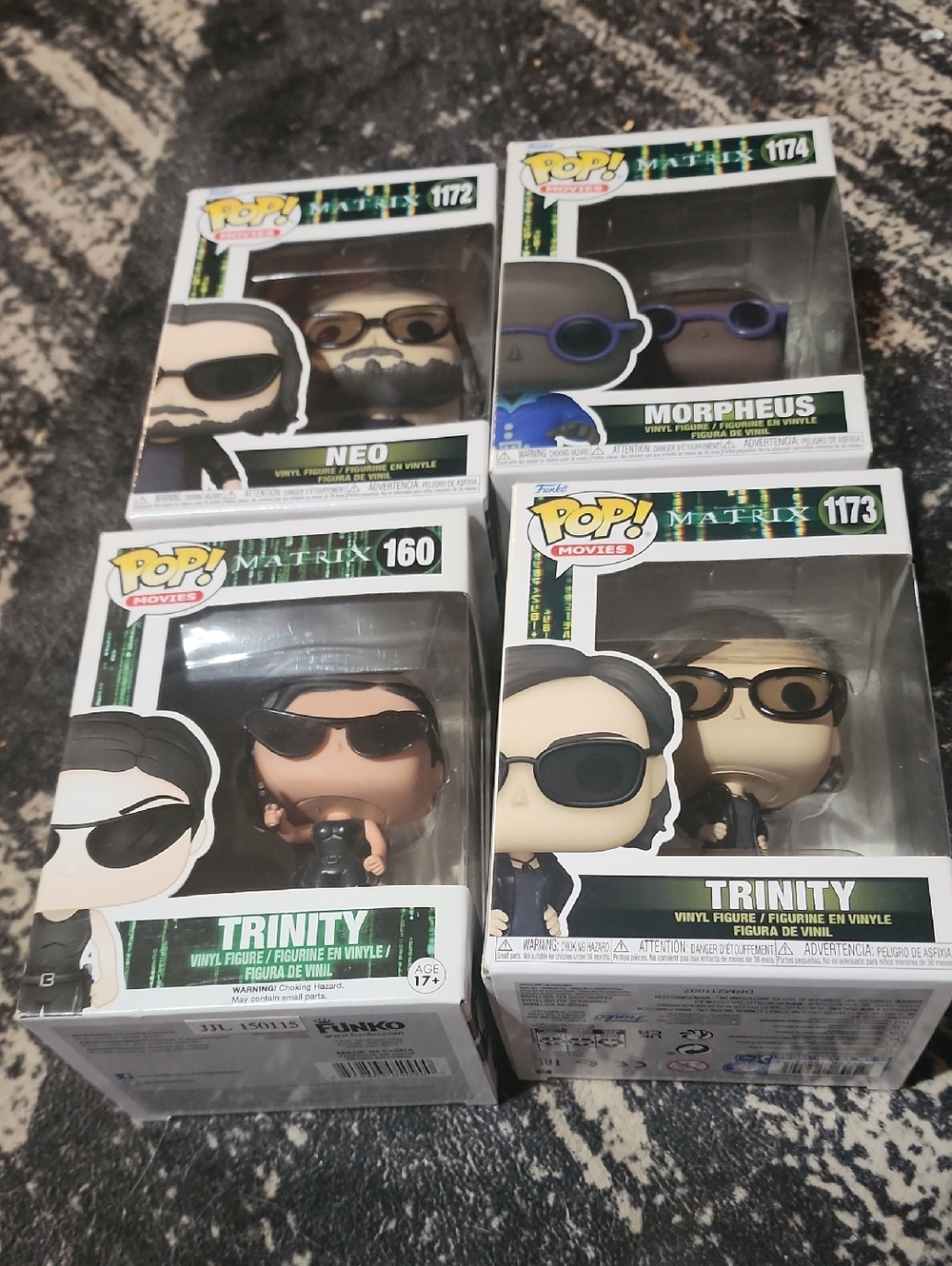 Funko Pop! The Matrix Neo, Morpheus & Trinity Set - Black, Blue, Brown
